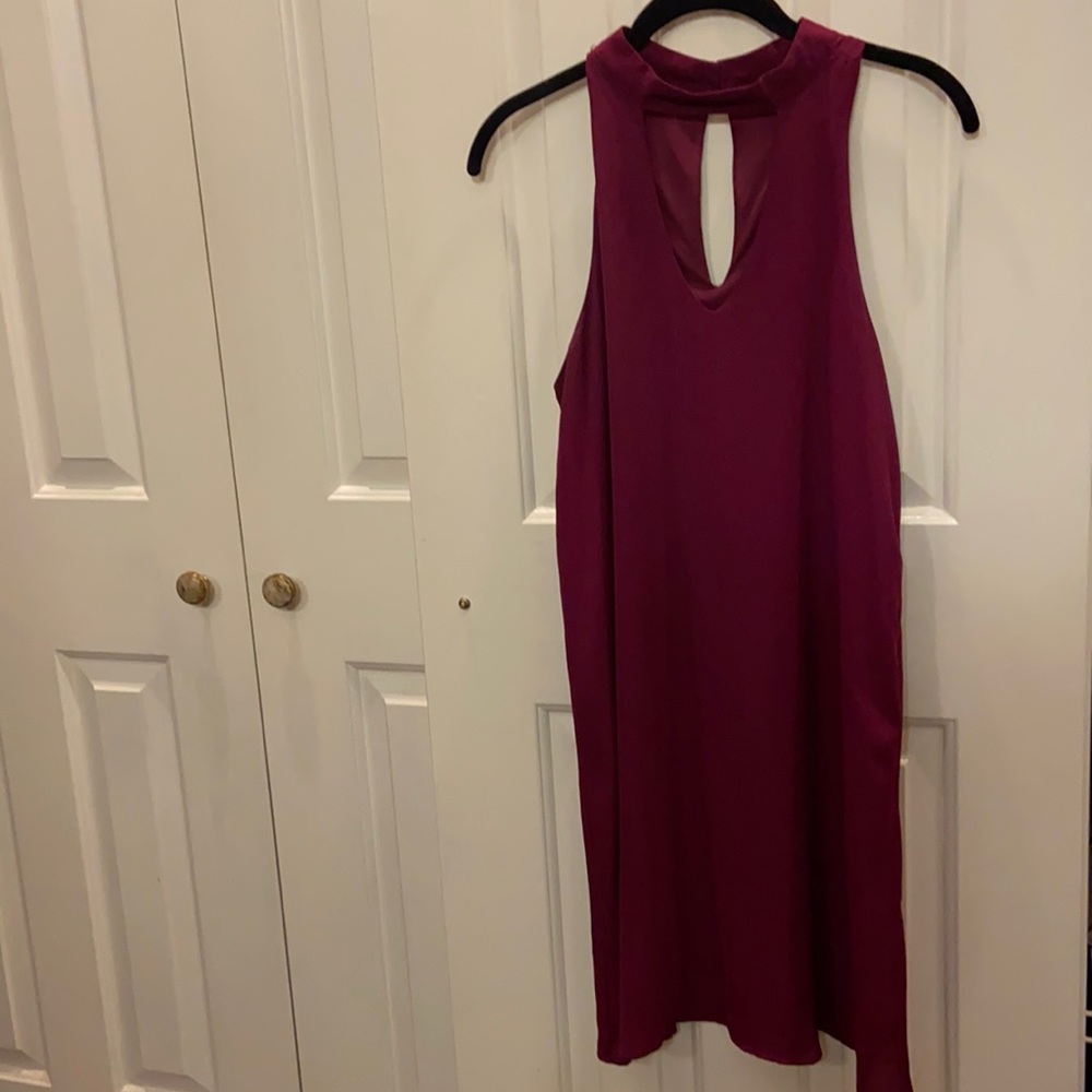 Gorgeous Purple Halter Dress with Key-hole